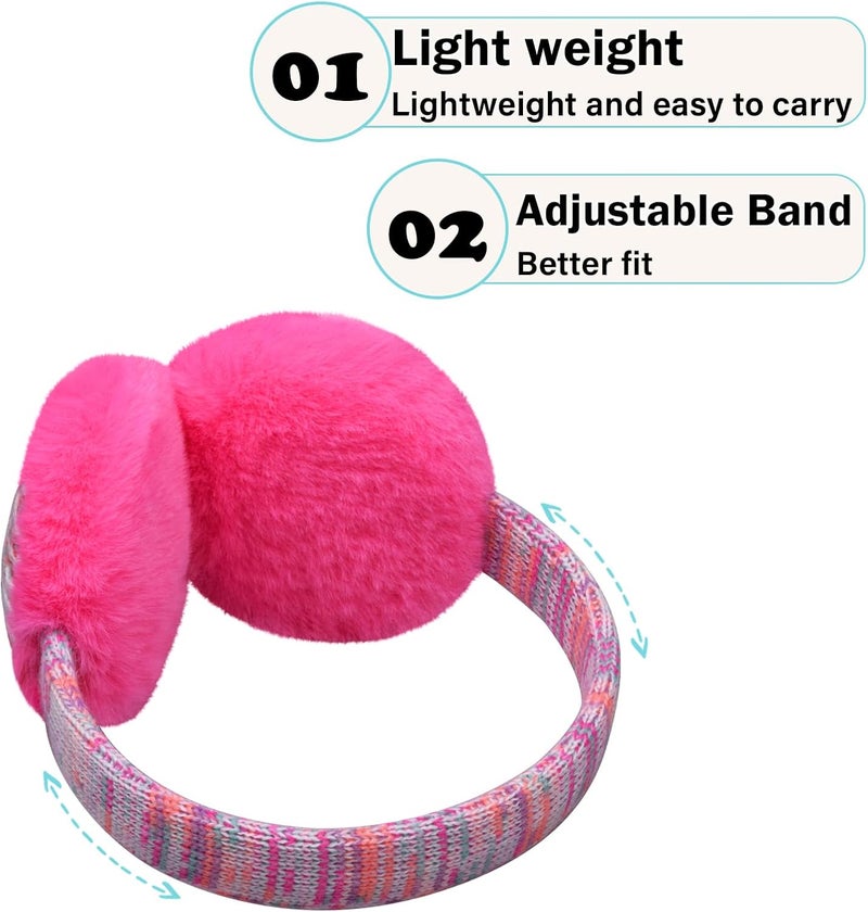 EDCYF Kids Knit EarMuffs Plush Warm Ear Muffs Winter Cold Weather Ear Warmer for Boys Girls - Image 4